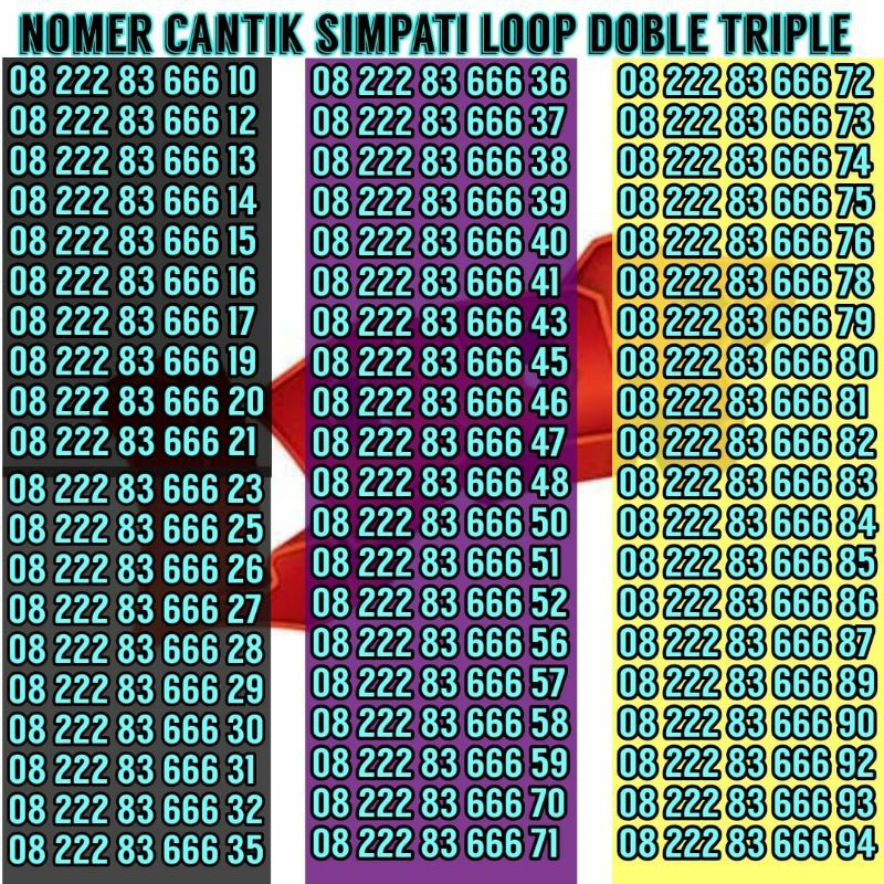 Nomer Cantik telkomsel Loop seri doble triple
