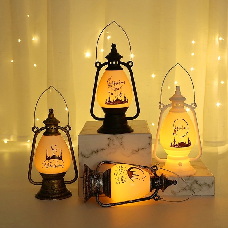 Ornamen Lampu LED Bentuk Lilin Eid Mubarak Untuk Dekorasi Festival