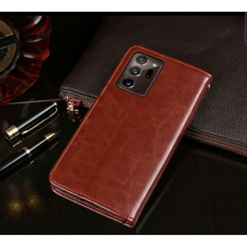 Flip Cover Kulit Leather Case Samsung Note 20 Ultra Book Cover Kulit
