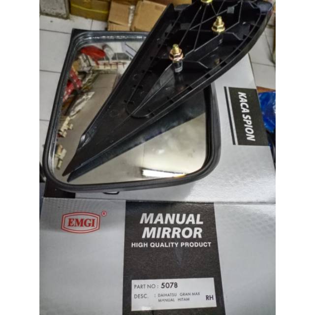 KACA SPION 5078 DAIHATSU GRAND MAX MANUAL HITAM KANAN RH MEREK EMGI