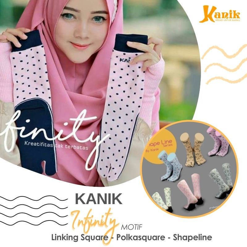 Kanik - Kaos Kaki Jempol Kanik Infinity Motif Linking Square - Polka Square - Shapeline