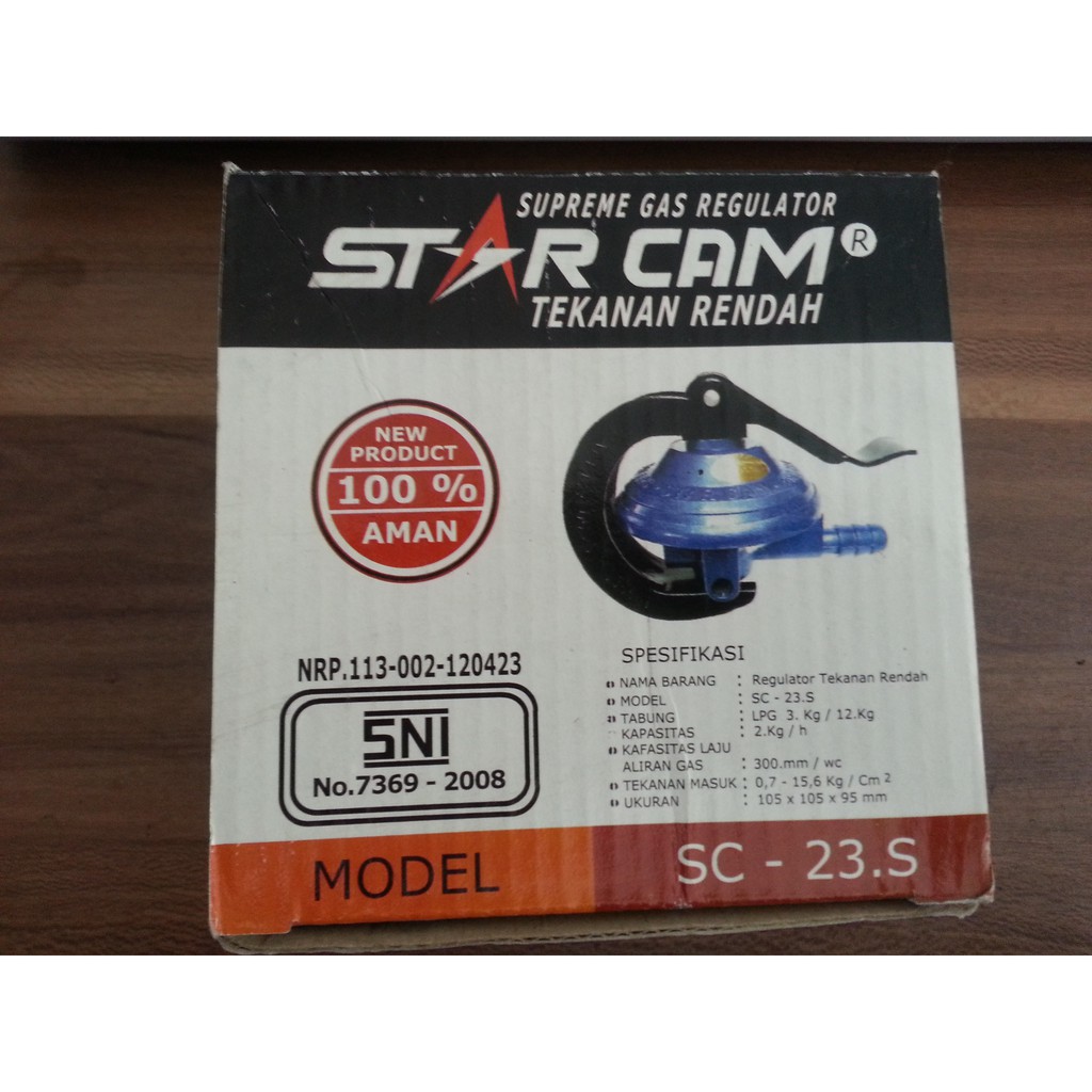 Starcam REGULATOR kompor gas dilengkapi PENGAMAN non meter SC-23S