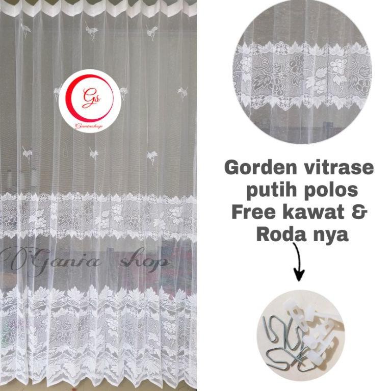 Kirim langsung gorden vitrase polos, gorden putih transparan, tirai Putih transparan JIR