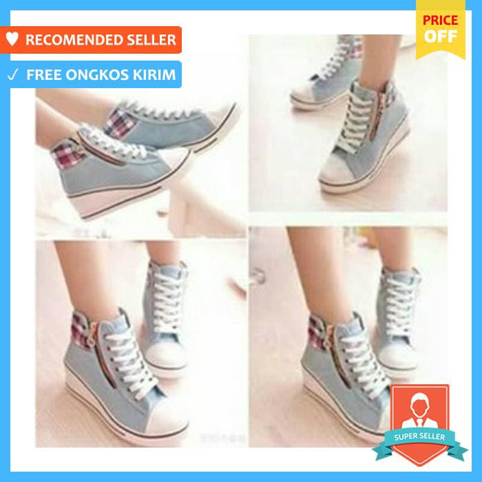 Wedges Boots Zipper Gray G01 - Sepatu Pria - Boots Pria