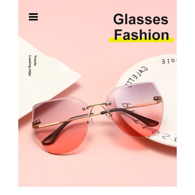 kacamata Hitam Tanpa Bingkai/Kacamata Fashion wanita