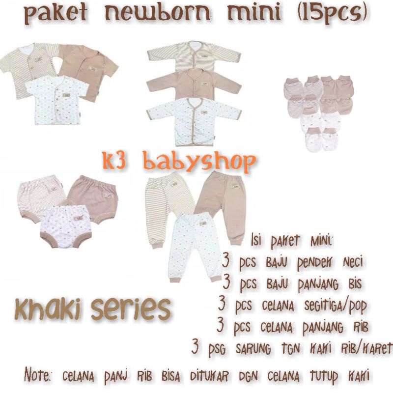 Paket Baju Newborn Fluffy Khaki coklat krem set baju bayi baru lahir kado lahiran gift hadiah SNI