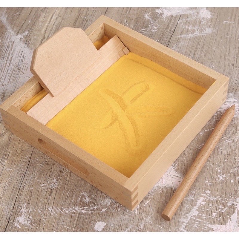 montessori sand tracing letter tray sand tray
