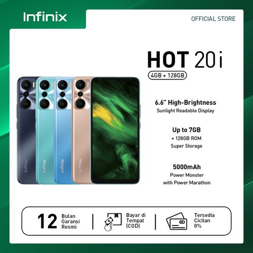Infinix Hot 20i 4/128GB – Up to 7GB Extended RAM – Helio G25 - 6.6” HD+ IPS – 5000 mAh