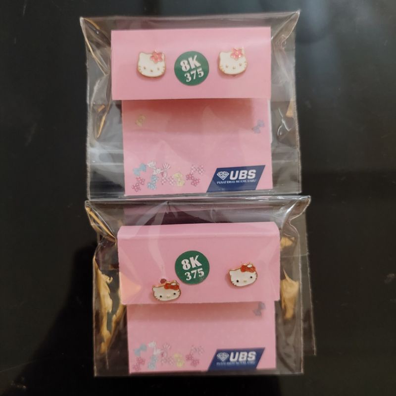 Anting anak daisy kepala hello kitty UBS kadar 375 Paten dan toge