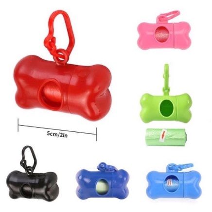 Tempat Pop Bag Dispenser Wadah Poop Bag Kecil Model Tulang Tempat Kantong Sampah Roll Kecil Boneka