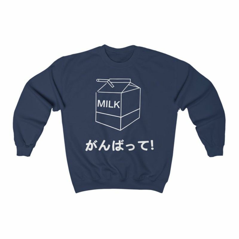 S - XXXXXL(6XL) Sweater Cute Milk JAPANESE Sweatshirt BIGSIZE Crewneck Japan Oblong JUMBO Cute Milk