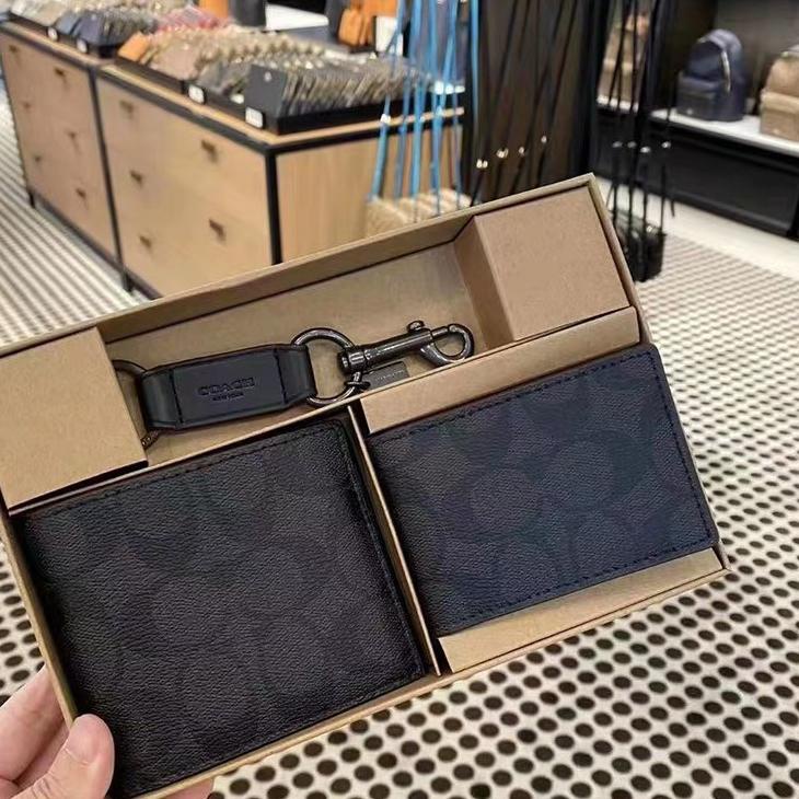 Sikat Habis--Coach Dompet Pria Men Wallet Dompet Lipat Pria Fullset ORIGINAL Coach Wallet Coach Domp