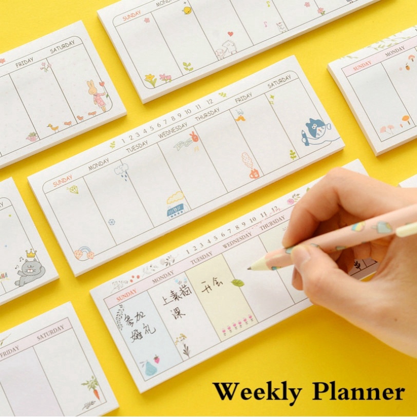 Weekly Plan Paper Scrapbooking Stickers Sticky Note Stationery School Supplies Pupils Office