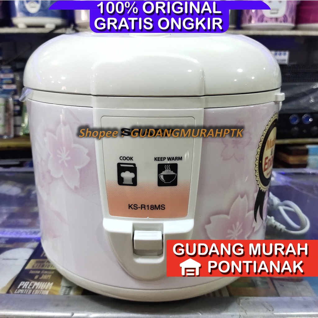 Rice Cooker Sharp KS-R18MS KSR18MS (MOTIF SAKURA) Penanak Nasi Kapasitas 1.8 Liter magicom penghangat dan penanak