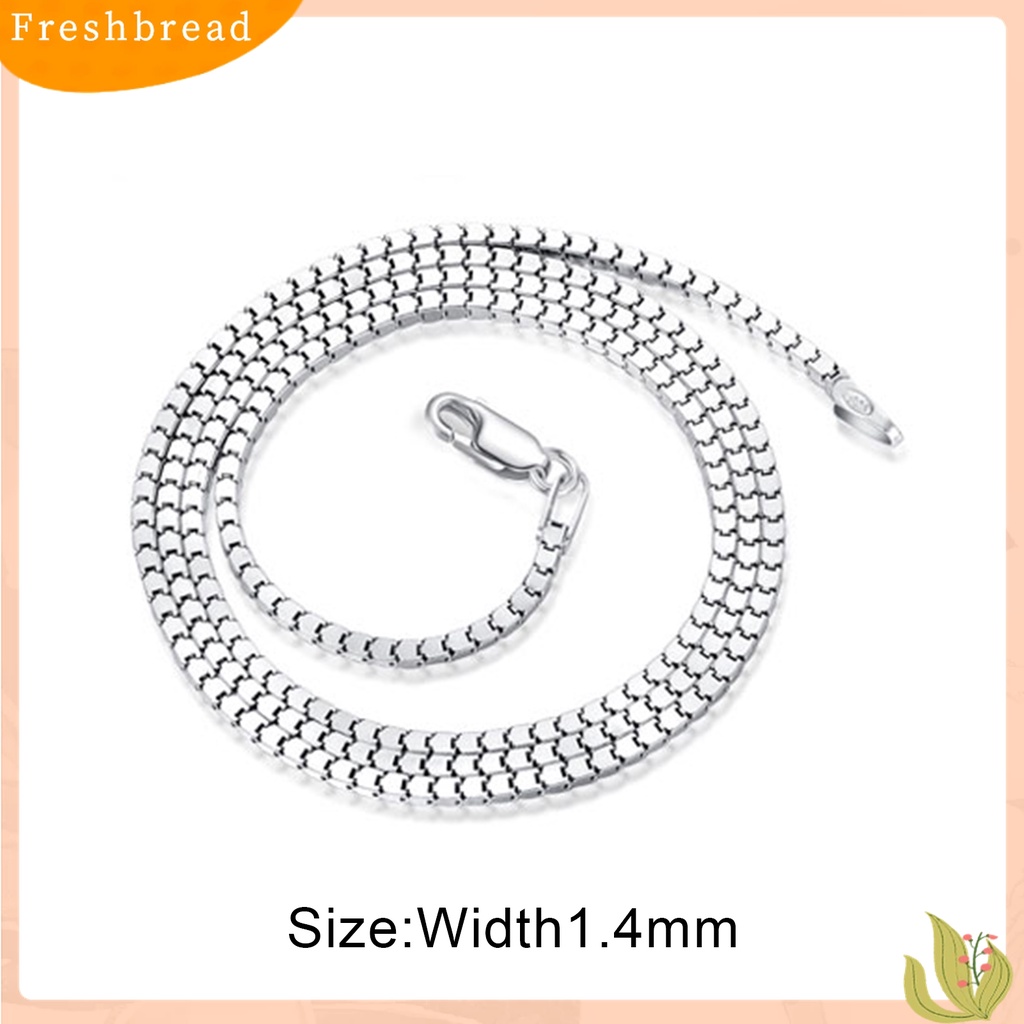 [TERLARIS]Unisex 1.4mm 16/18/20/22/24inch 925 Sterling Silver Box Chain Necklace Jewelry for Wedding Party