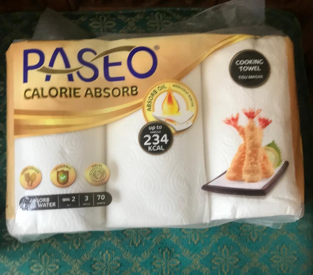 Tisu Dapur Paseo 3 Roll Calorie Absorb 70 Sheet Tissue (no.136)