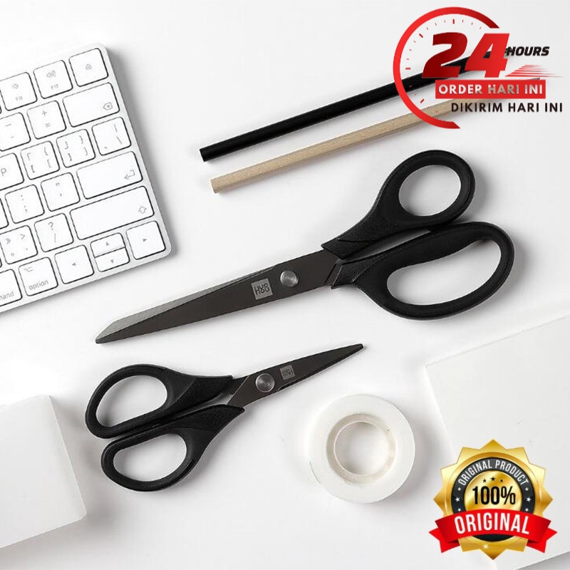 

ORIGINAL Huohou Gunting Titanium Plated Scissors Set 2 Pcs - Hu0030 - Black