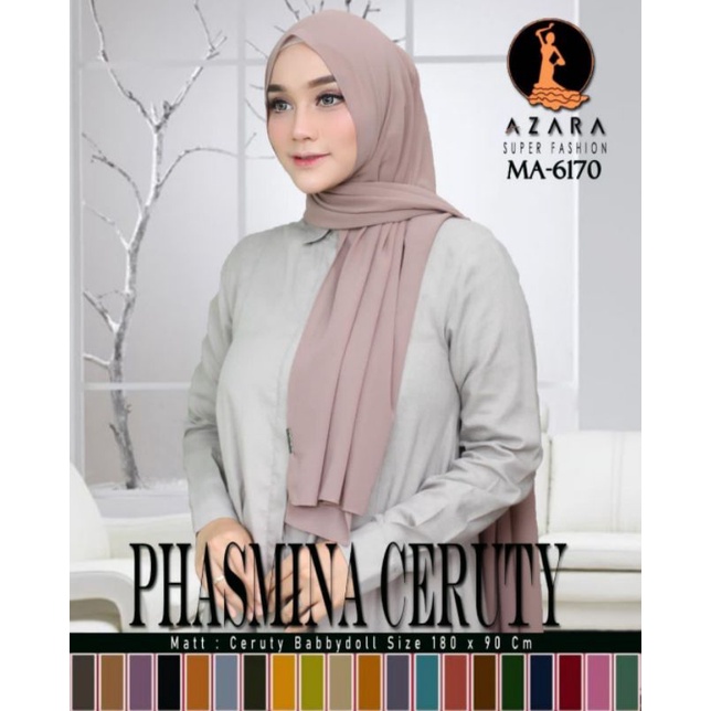 MURAH ! HIJAB PASHMINA CERUTY UNO BAHAN CERUTY PREMIUM AZARA JILBAB KERUDUNG