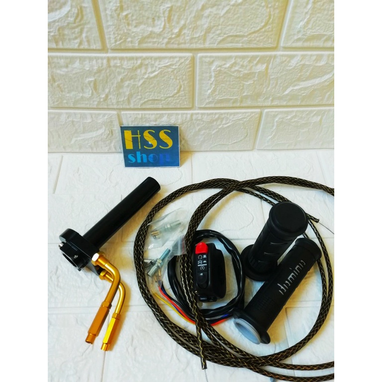 Gas Spontan 2 Kabel + Handgrip + Saklar Kanan + Kabel Gas = Sonic 150 R, Gsx 150 R, Nmax 155, Pcx 15