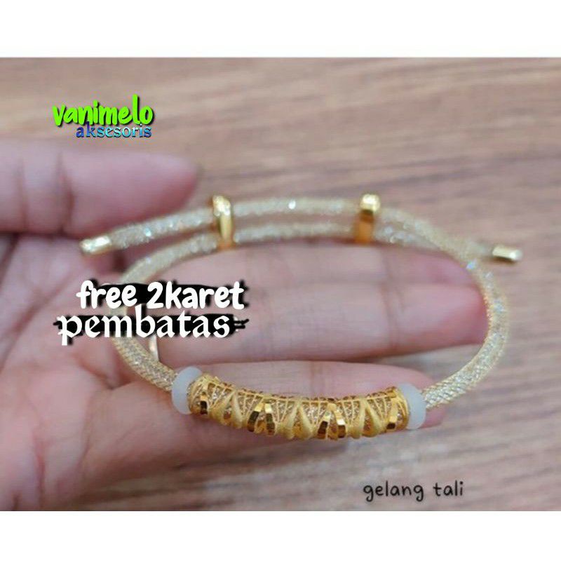 COD✅ Gelang Tangan Glitter Swarovski Serut Premium Gelang Tali Kawat Glitter Anak