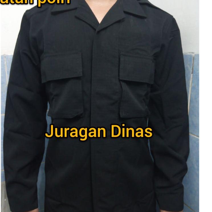 Kirim Langsung✩ Atasan baju pdl hitam brimob jatah polri bahan ripstok 77 ➱