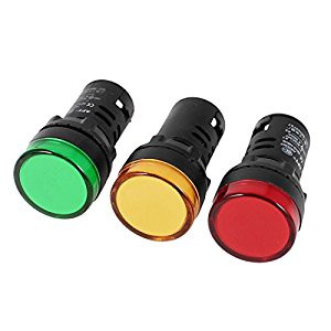 Lampu Pilot Lamp Direct 22mm 220v Indikator Led Signal Color Warna