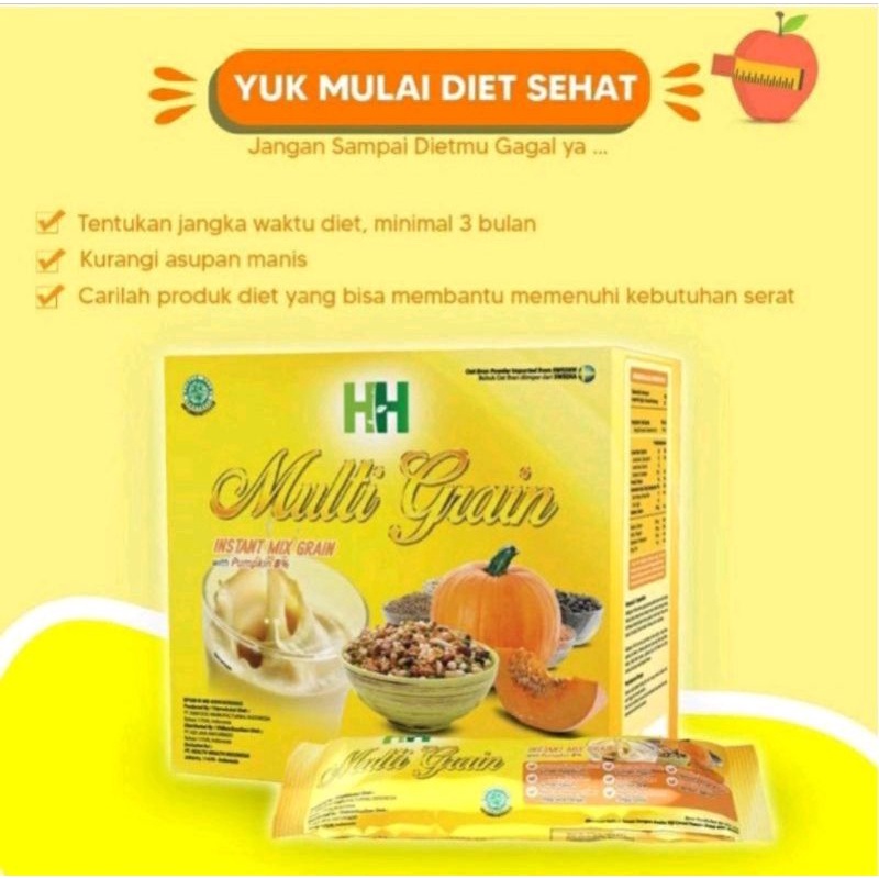 New HH Multigrain Multi Grain Kemasan Baru Original Solusi Kolesterol Diabetes 500g