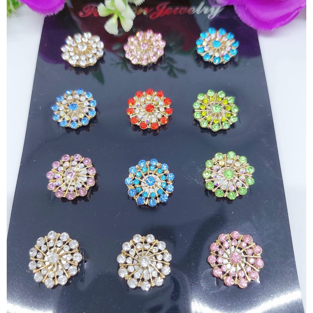 Bros Magnetik (sepasang) Bentuk Bunga Kamelia 5 Kata Mutiara Zircon Gaya Korea Untuk Aksesoris 13-22