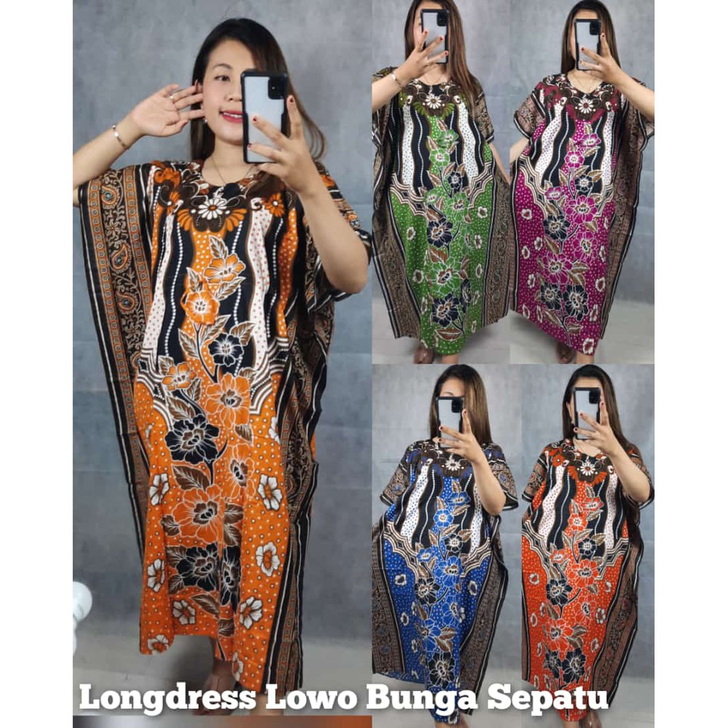 Longdress Lowo Jumbo Motif Bunga Sepatu / Coza Batik