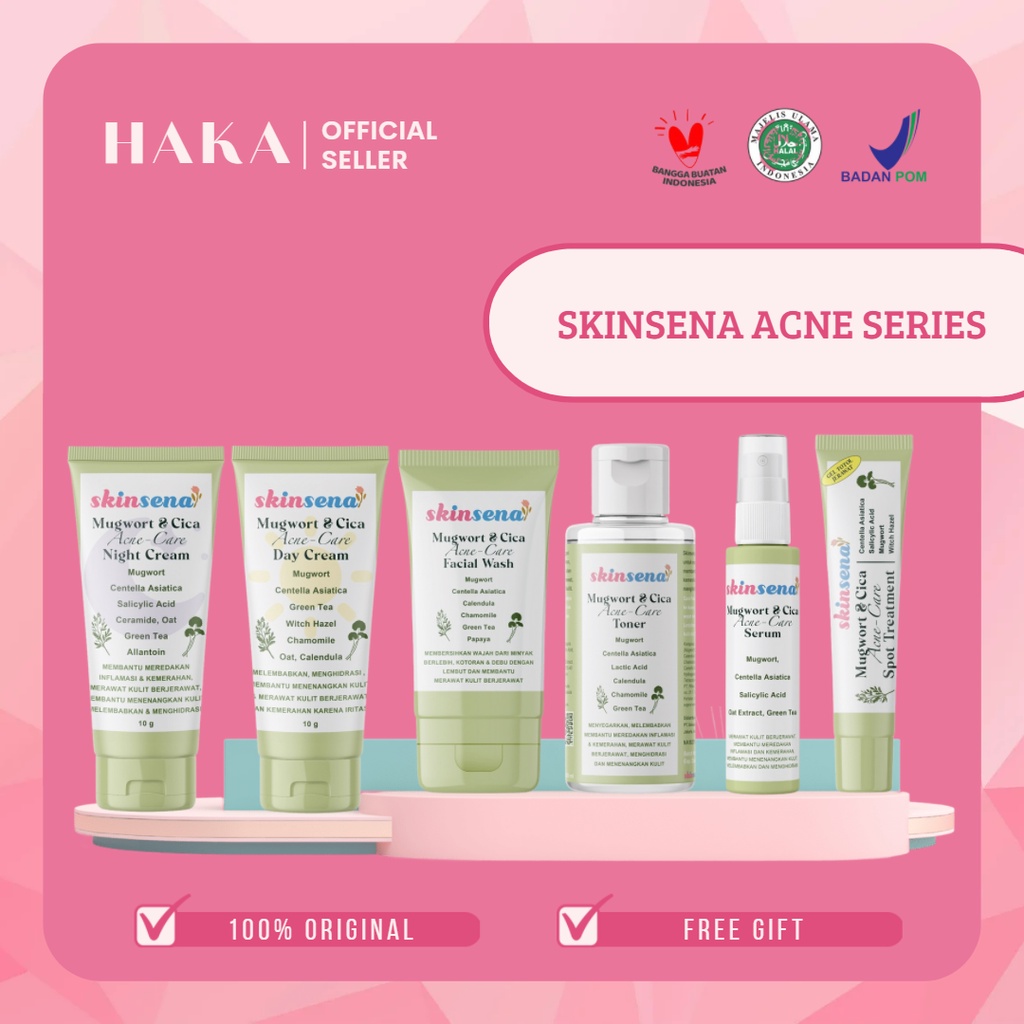SKINSENA PAKET SKINCARE SET GLOWING PERAWATAN KECANTIKAN PEMULA SERUM FACE WASH FACEWASH FACIAL WASH