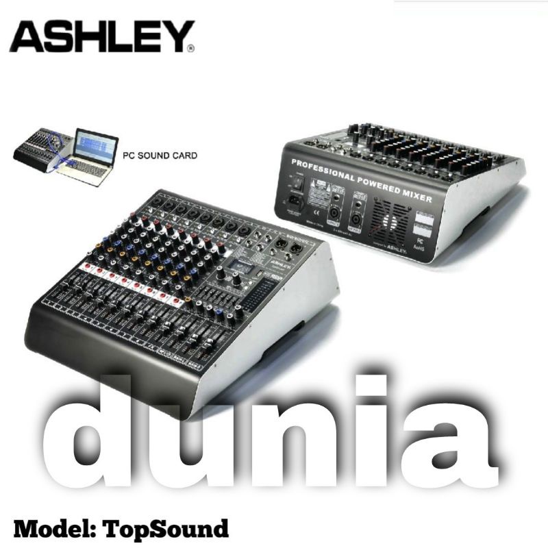 Power Mixer Ashley TopSound Original 8 Channel Bluetooth - PC Soundcard