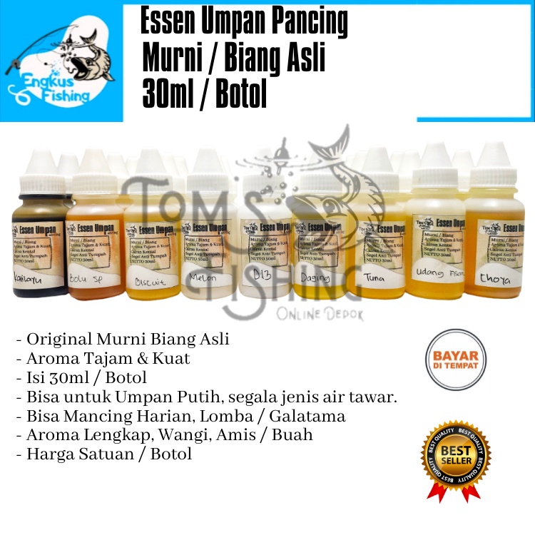 Essen Umpan Pancing Murni Biang Asli (10ml/30ml) Amis/Wangi Murah - Engkus Fishing