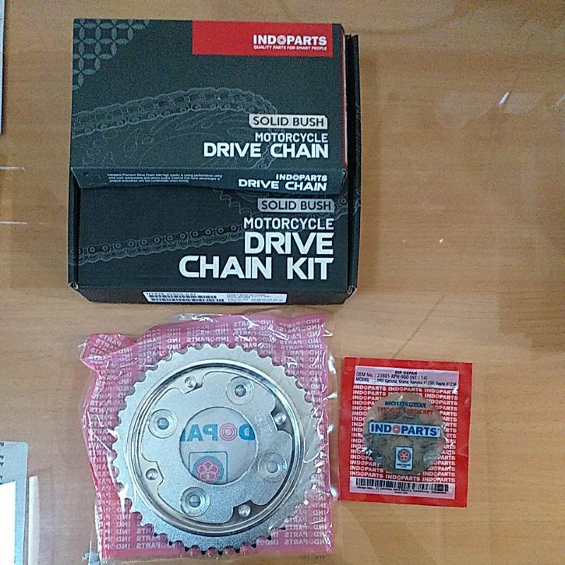 GEAR SET / H1439-2006S-K41 / HONDA SUPRA X 125 FI INJECTIONS / GEAR PAKET + RANTAI / MERK INDOPARTS