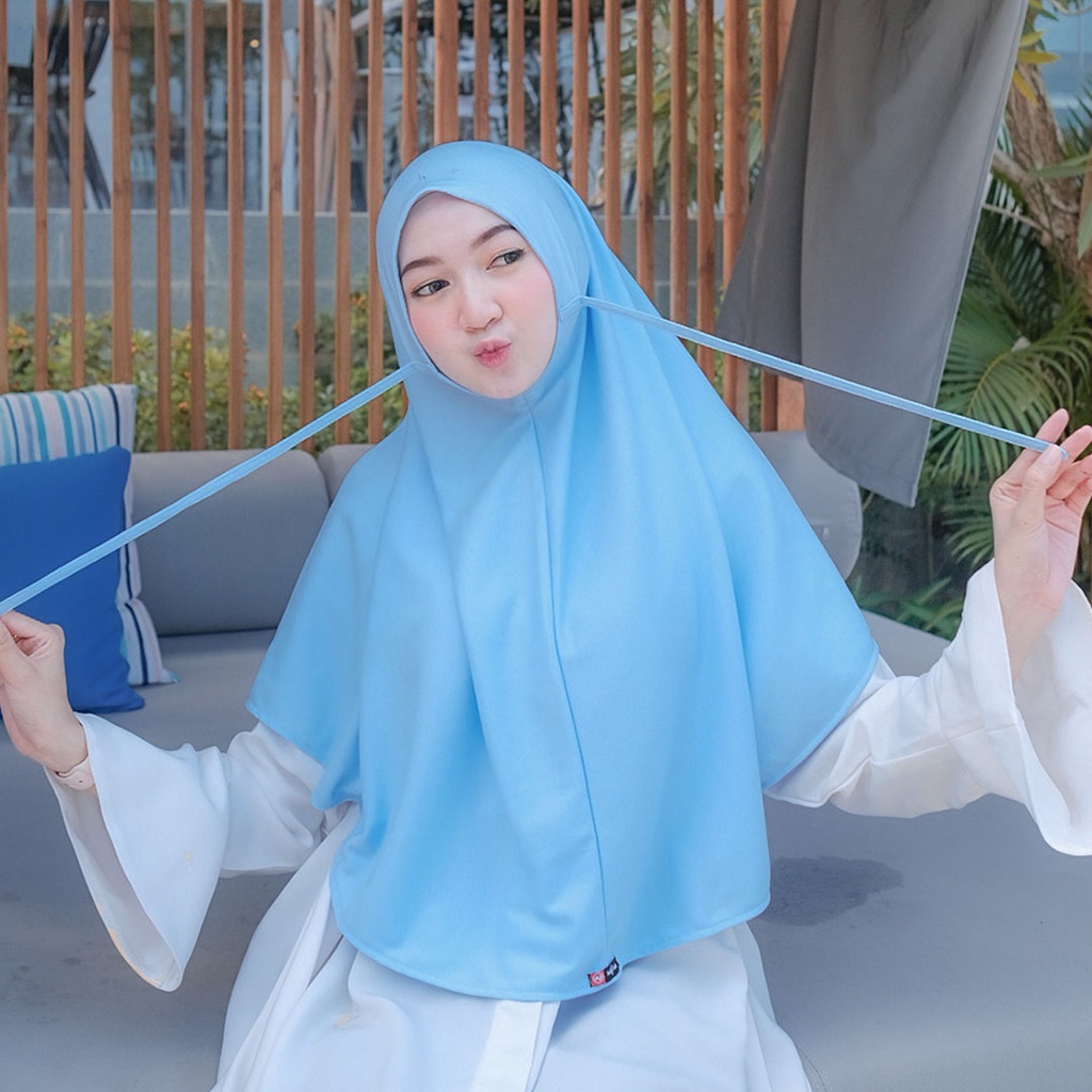 Promo Murah  Jilbab Tali Instan Dirumah Saja At Home | Hijab Instan Kaos Non Pet Kerudung Instan