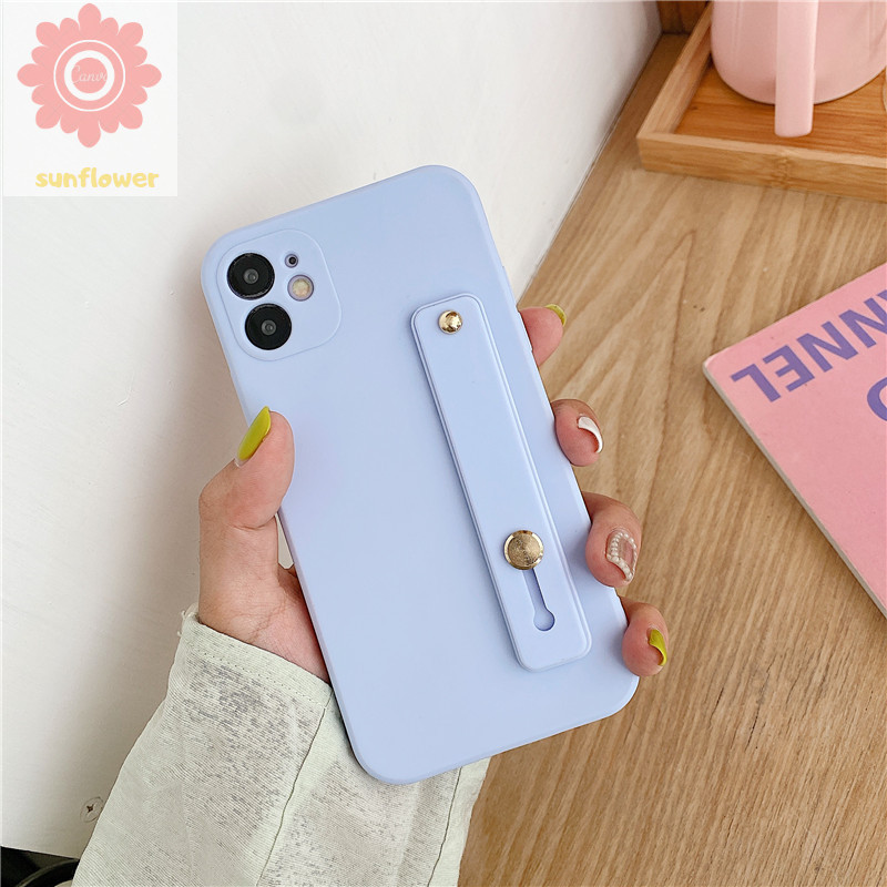 Soft Case iPhone 8plus 7plus 8 7 6 6s Plus iPhone 11 pro Max X XS SE Candy Color Soft Silicon Cover With Wristband Holder