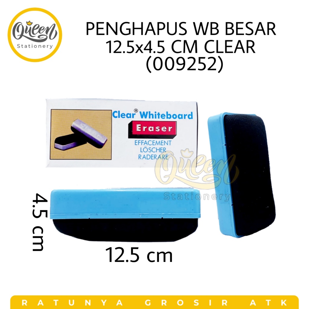

1 PCS PENGHAPUS WB BESAR 12.5X4.5CM CLEAR / PENGHAPUS PAPAN TULIS / WHITEBOARD ERASER (009252)
