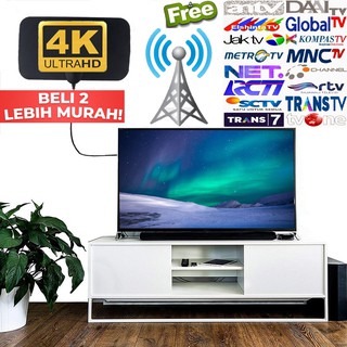 Antena TV + Penguat Sinyal TV Indoor Digital DVB-T2 4K High Gain 25dB - Black