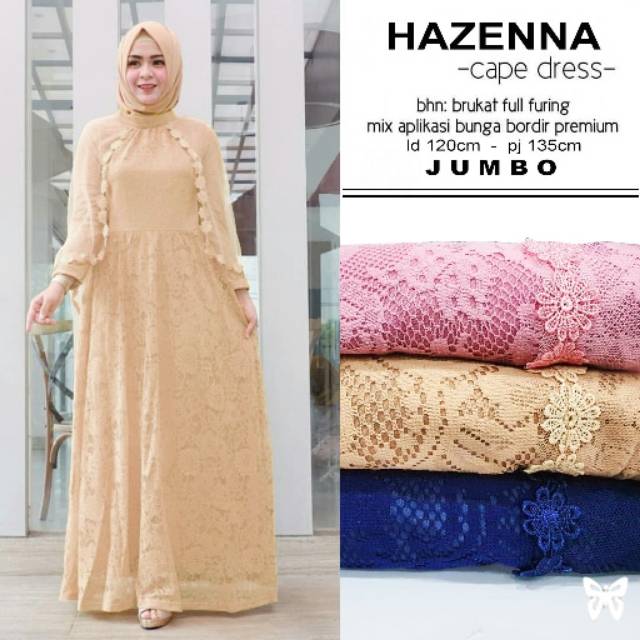 TERLAKU  Gamis Brokat Jumbo Big Size Elegan Mewah Simpel Real Pict Kekinian Terlaris Modern Hitam