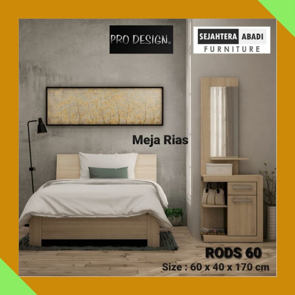 Meja Rias Minimalis RODS 60 ROMA Merk ProDesign – Meja Rias Roma ProDesign