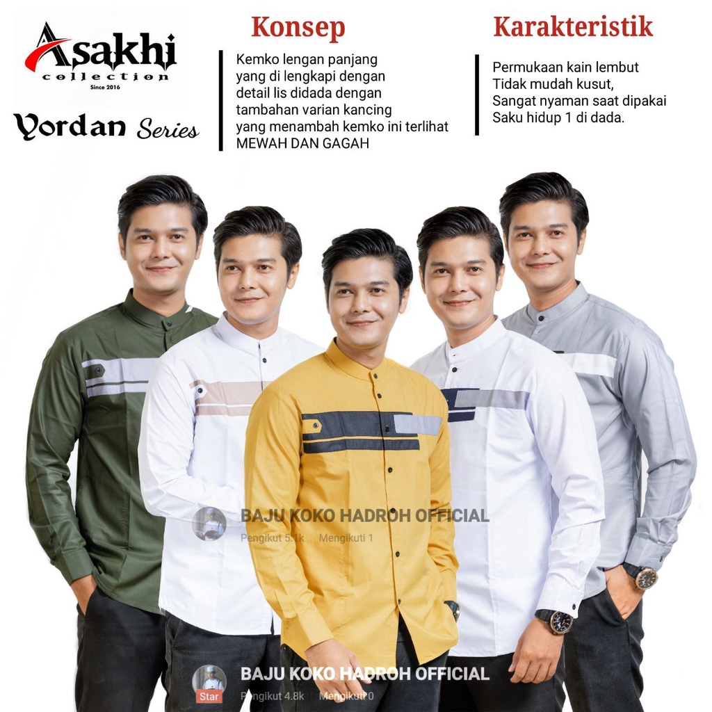 Koko Pria Lengan Panjang KODE YORDAN SERIES Original Produk Asakhi