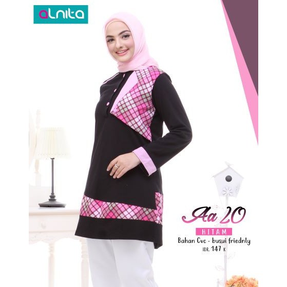 [ORI 100%] ALNITA ATASAN AA 20 BLOUSE KAOS BAJU PANJANG BRANDED NIBRAS OLAHRAGA