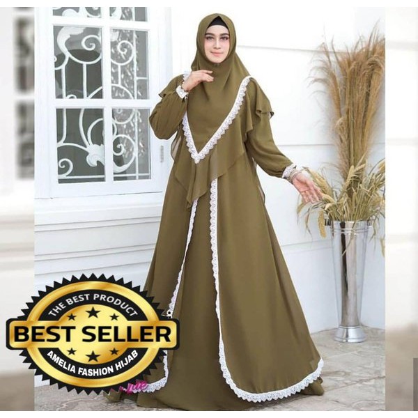 baju muslim wanita gamis Zavania syari set khimar new grosir