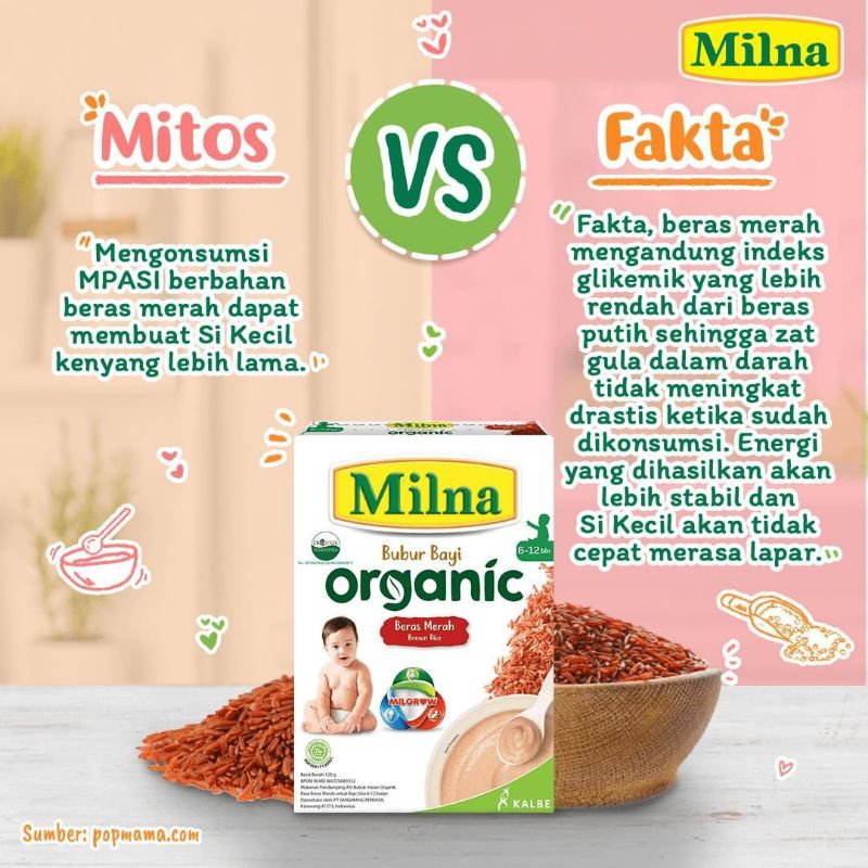 Milna Bubur Organik MPASI 6+ dan 8+ Bulan