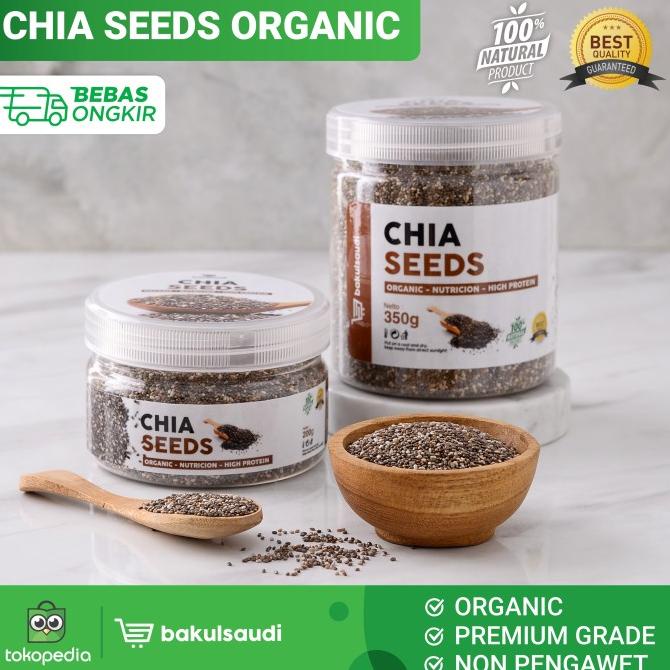 

(BISA COD) Chia Seeds Organik non GMO Premium / Chia Seed Organic Biji Selasih NEW Kode 1038