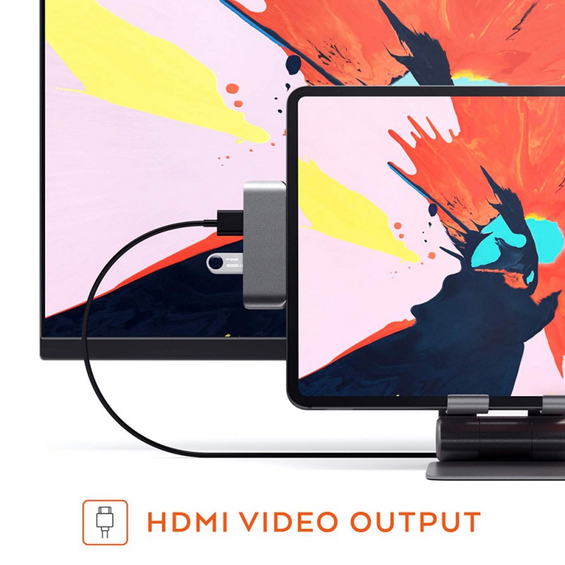 # Kaos T-Shirt Wanita Lengan Pendek Motif Print #Adaptor Dongle headphone Usb Tipe C HUB Ke 4K HDMI PD 3.5mm Untuk iPad