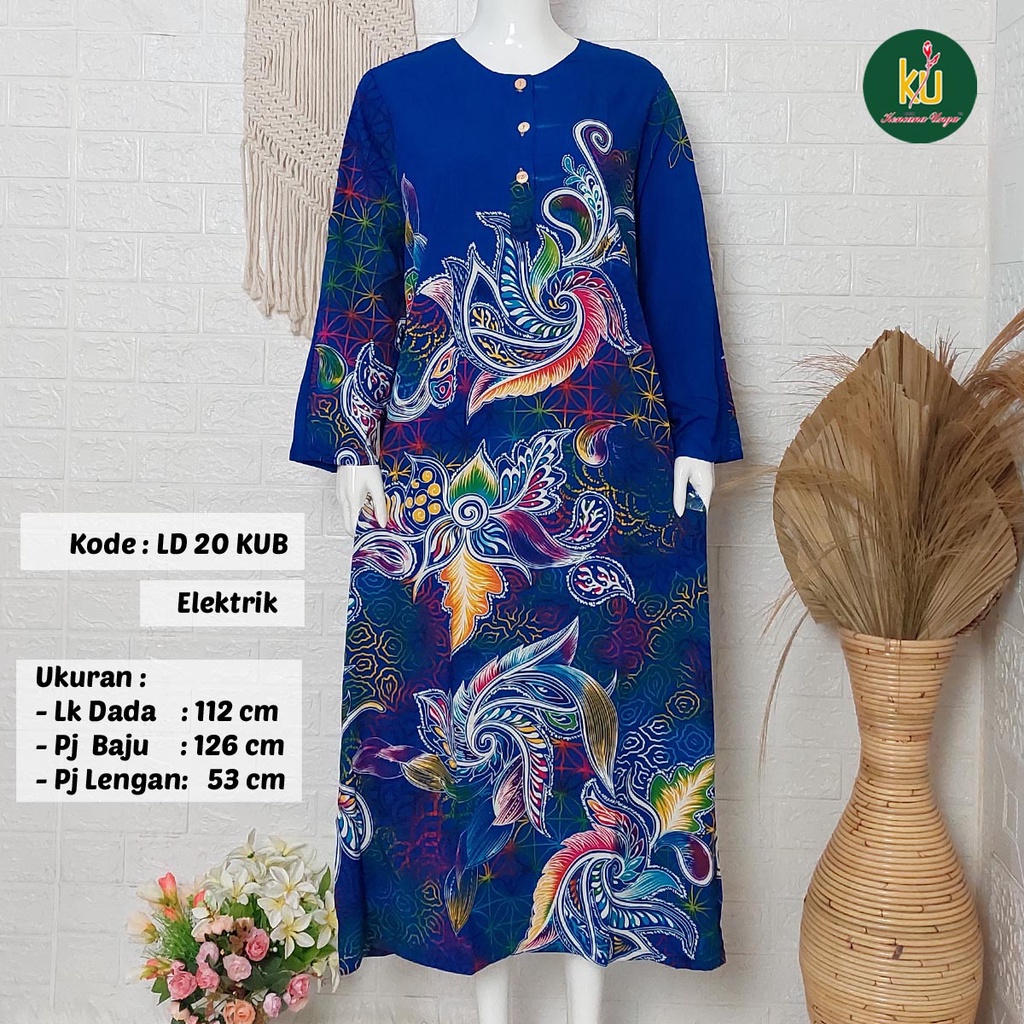 COD LD 20 KUB | DASTER PANJANG KENCANA UNGU ASLI LABEL BIRU | LongDress Wanita Lengan Panjang Busui ini-Elektrik K