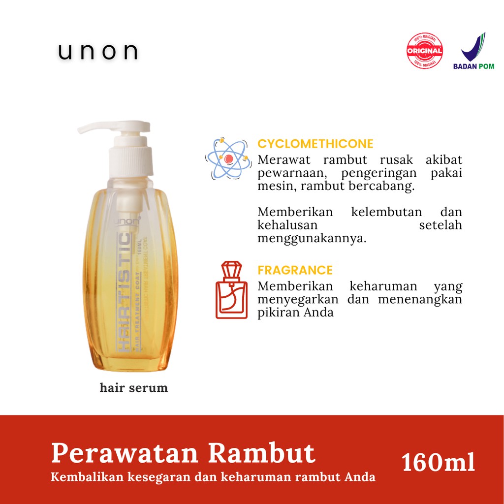 UNON Hairtistic Hair Treatment Coat - Kuning Emas 160ml