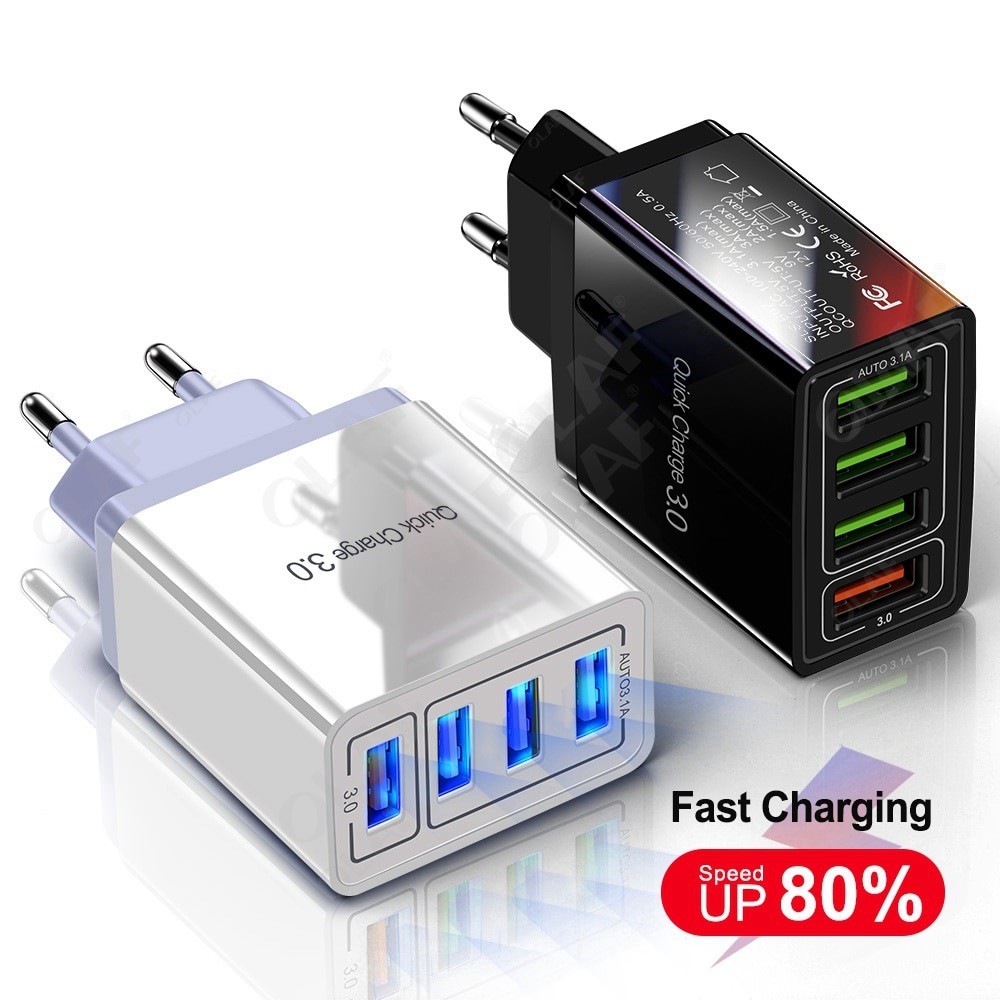 Charger USB Fast Charging QC3.0 4 Port 48W - QC-04