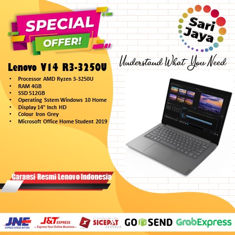 LENOVO V14 14ADA AMD RYZEN 3-3250U 4G 512G 14" HD W10 OHS 82C600DPID