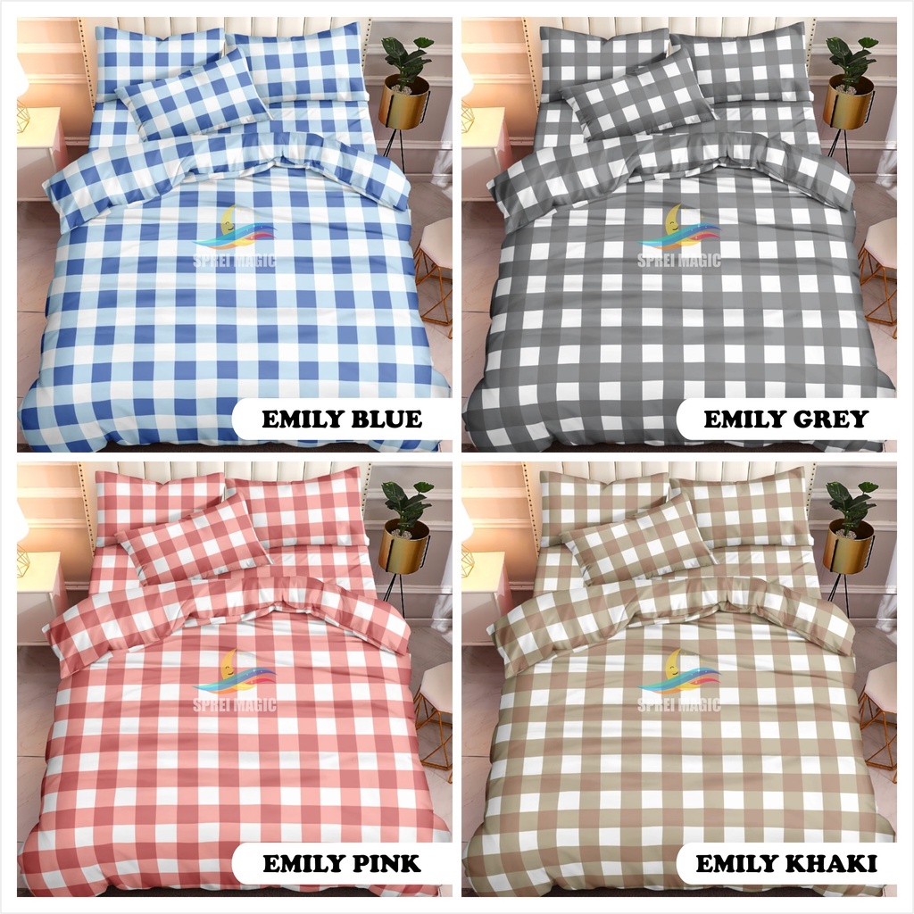 SPREI KOTAK Emily KHAKI Kotak 8 cm  AESTHETIC KATUN KOREA ( SPREI ONLY )